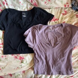 Women's Black and Purple Tops